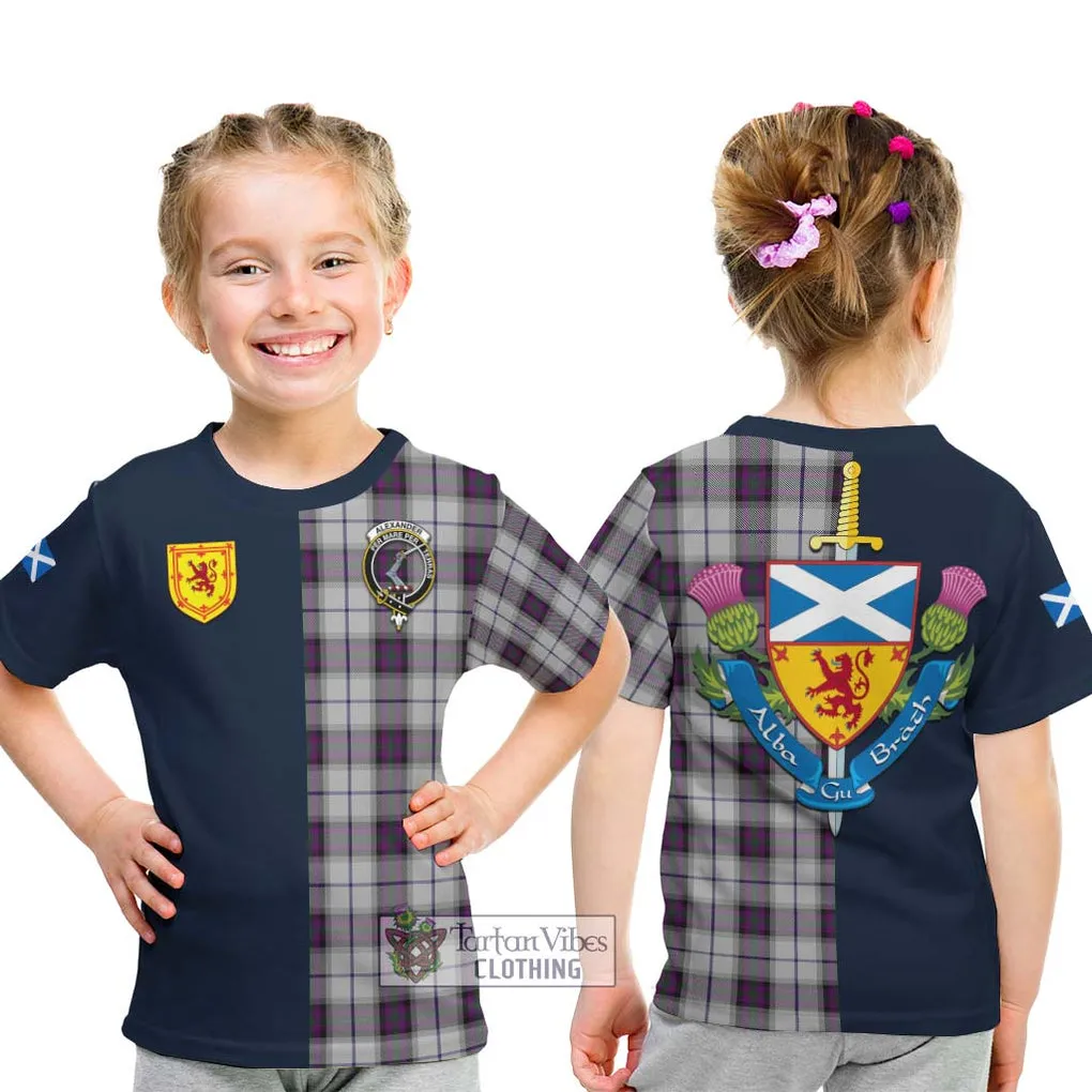 Alexander of Menstry Dress Tartan Kid T-Shirt Alba with Scottish Lion Royal Arm Half Style