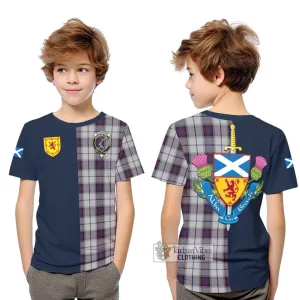 Alexander of Menstry Dress Tartan Kid T-Shirt Alba with Scottish Lion Royal Arm Half Style