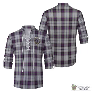 Alexander of Menstry Dress Tartan Men's Scottish Traditional Jacobite Ghillie Kilt Shirt with Family Crest