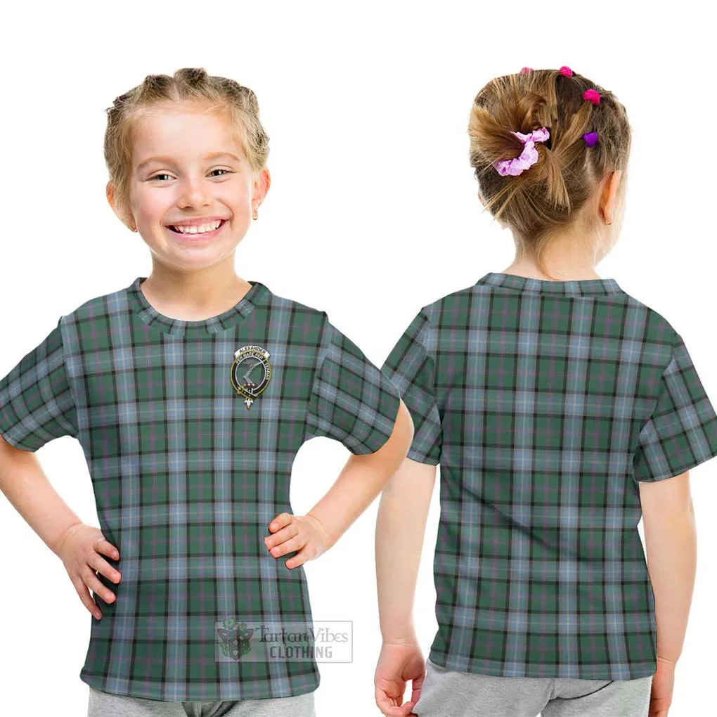 Alexander of Menstry Hunting Tartan Kid T-Shirt with Family Crest