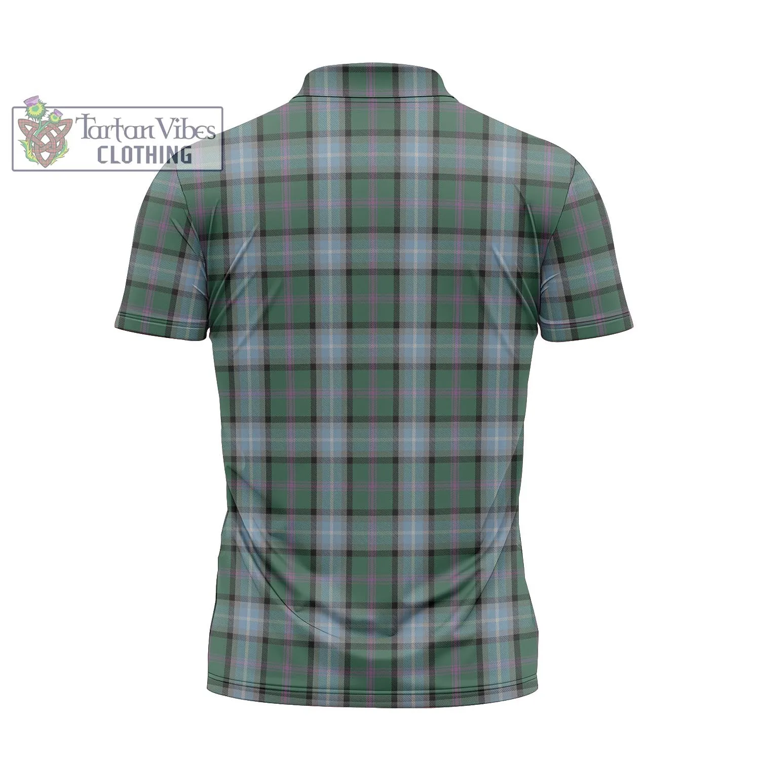 Alexander of Menstry Hunting Tartan Zipper Polo Shirt with Family Crest