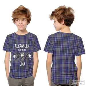 Alexander of Menstry Tartan Kid T-Shirt with Family Crest DNA In Me Style