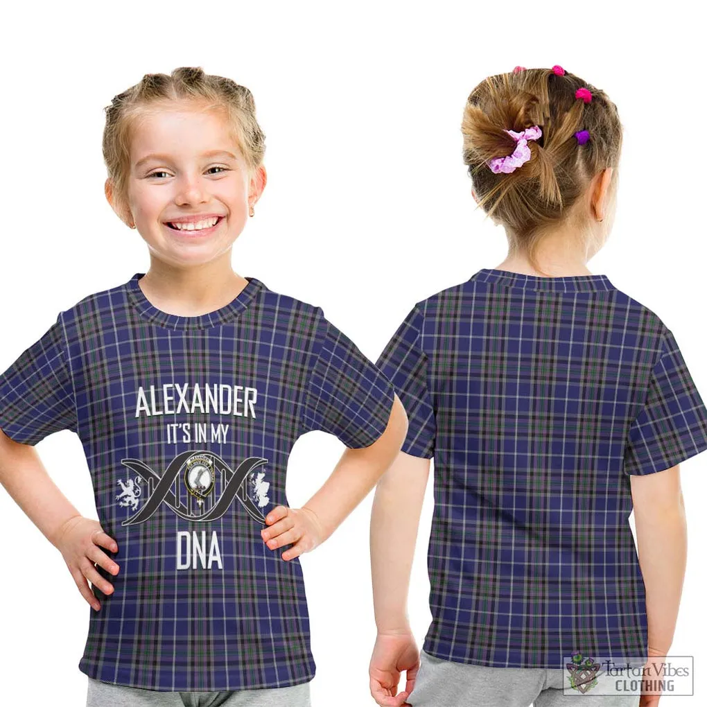 Alexander of Menstry Tartan Kid T-Shirt with Family Crest DNA In Me Style