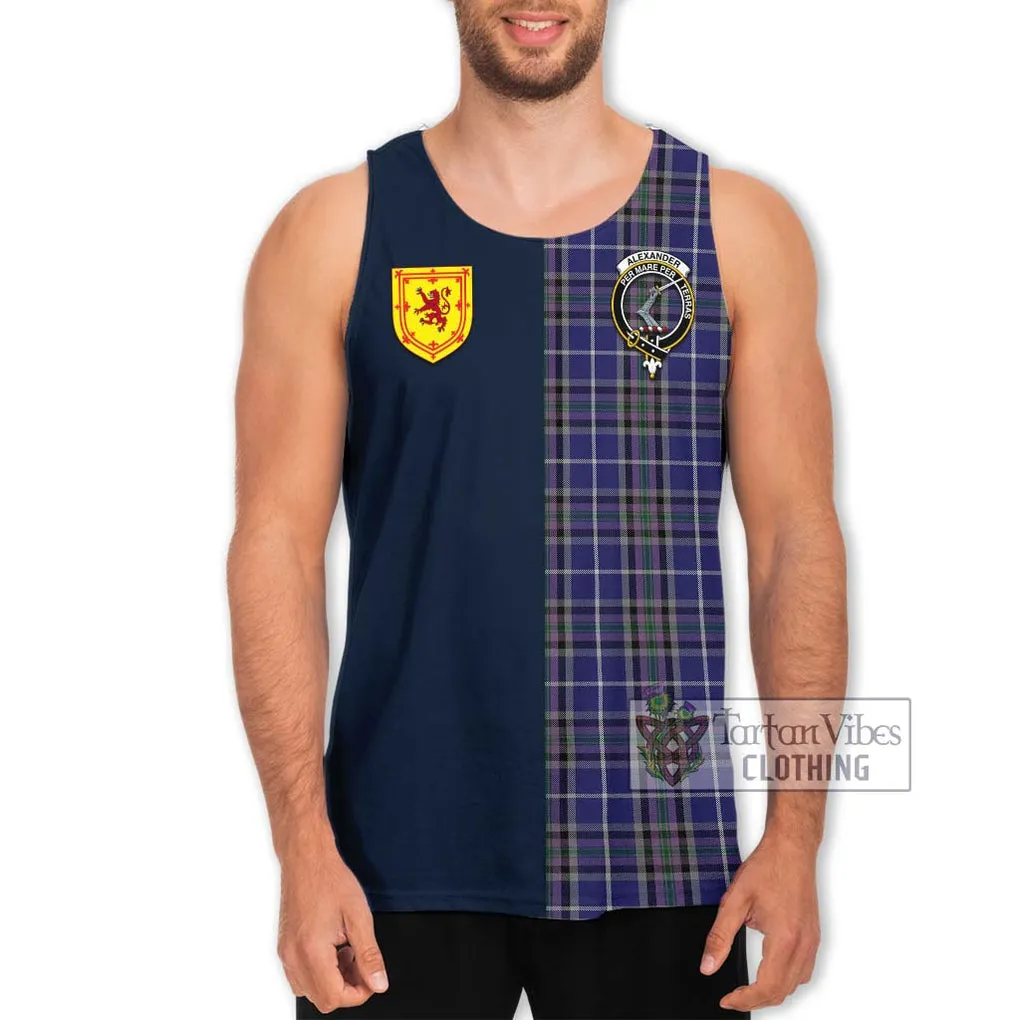 Alexander of Menstry Tartan Men's Tank Top Alba with Scottish Lion Royal Arm Half Style