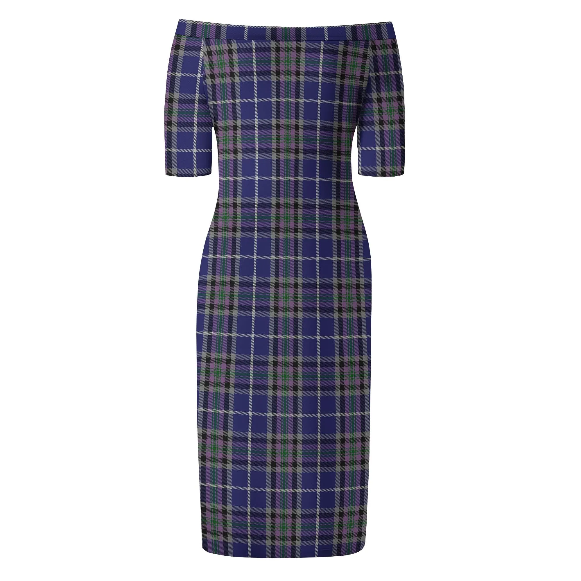 Alexander of Menstry Tartan Off Shoulder Lady Dress