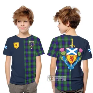 Alexander Tartan Kid T-Shirt Alba with Scottish Lion Royal Arm Half Style