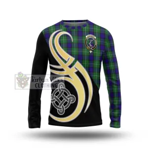 Alexander Tartan Long Sleeve T-Shirt with Family Crest and Celtic Symbol Style