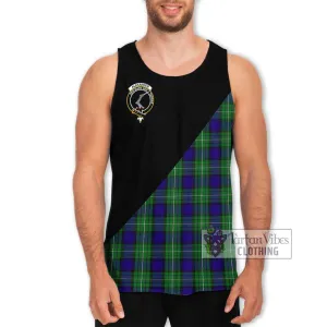 Alexander Tartan Men's Tank Top with Family Crest and Military Logo Style