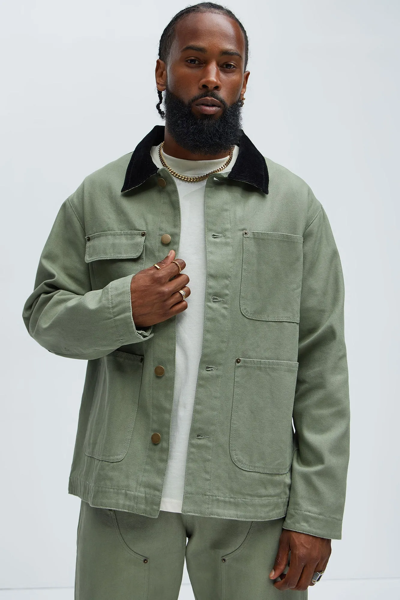 Alexander Utility Canvas Chore Jacket - Olive