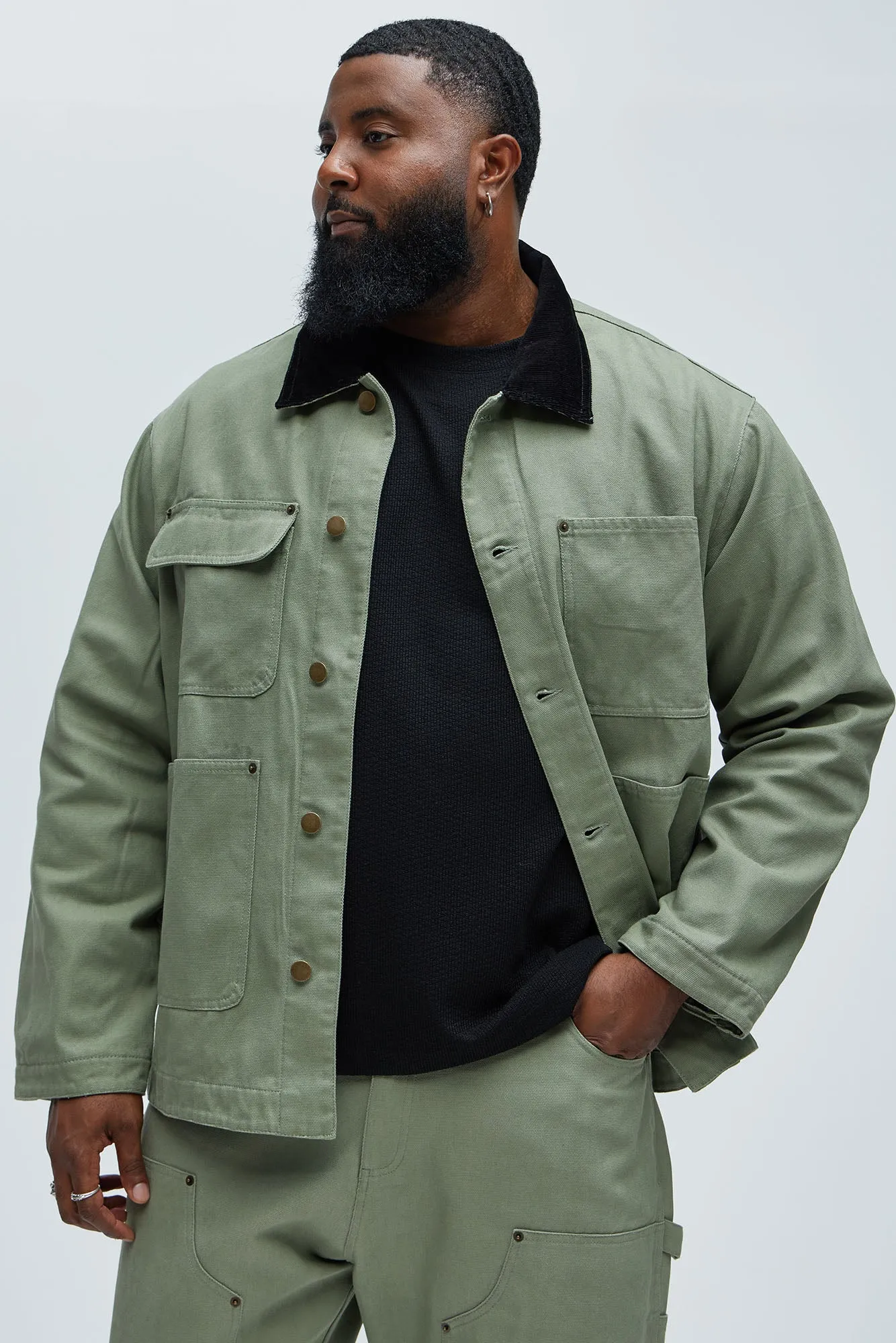 Alexander Utility Canvas Chore Jacket - Olive