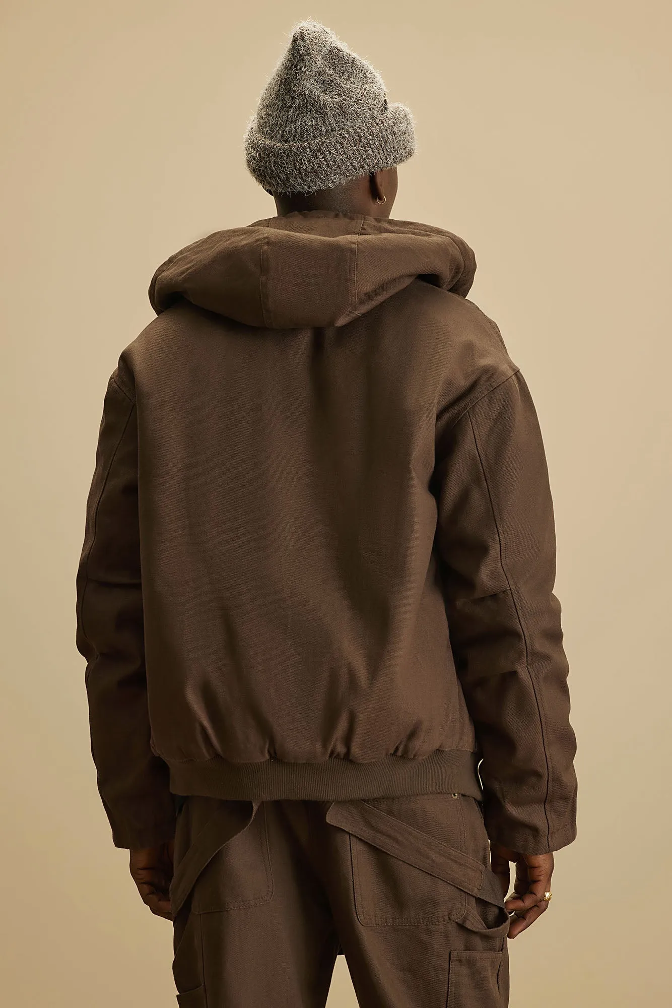 Alexander Utility Canvas Hooded Jacket - Brown