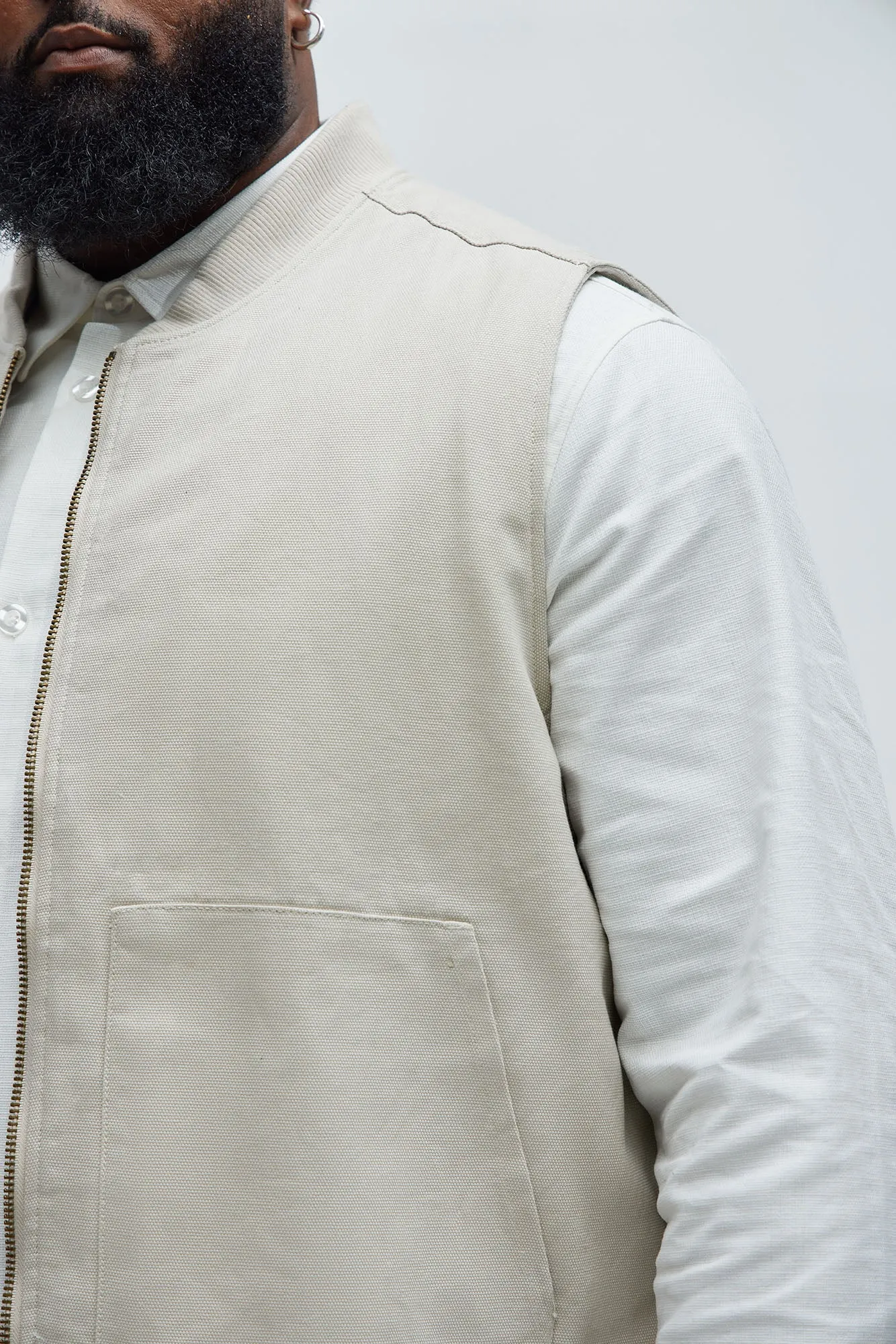 Alexander Utility Canvas Vest - Off White