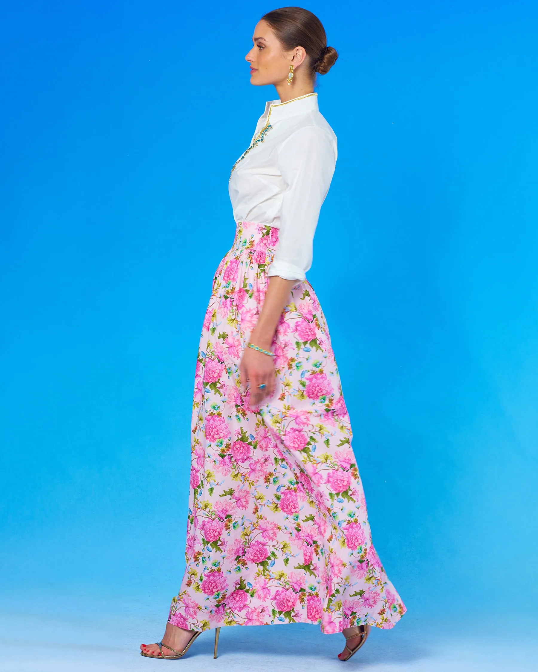 Alexandra Long Full Skirt in English Roses