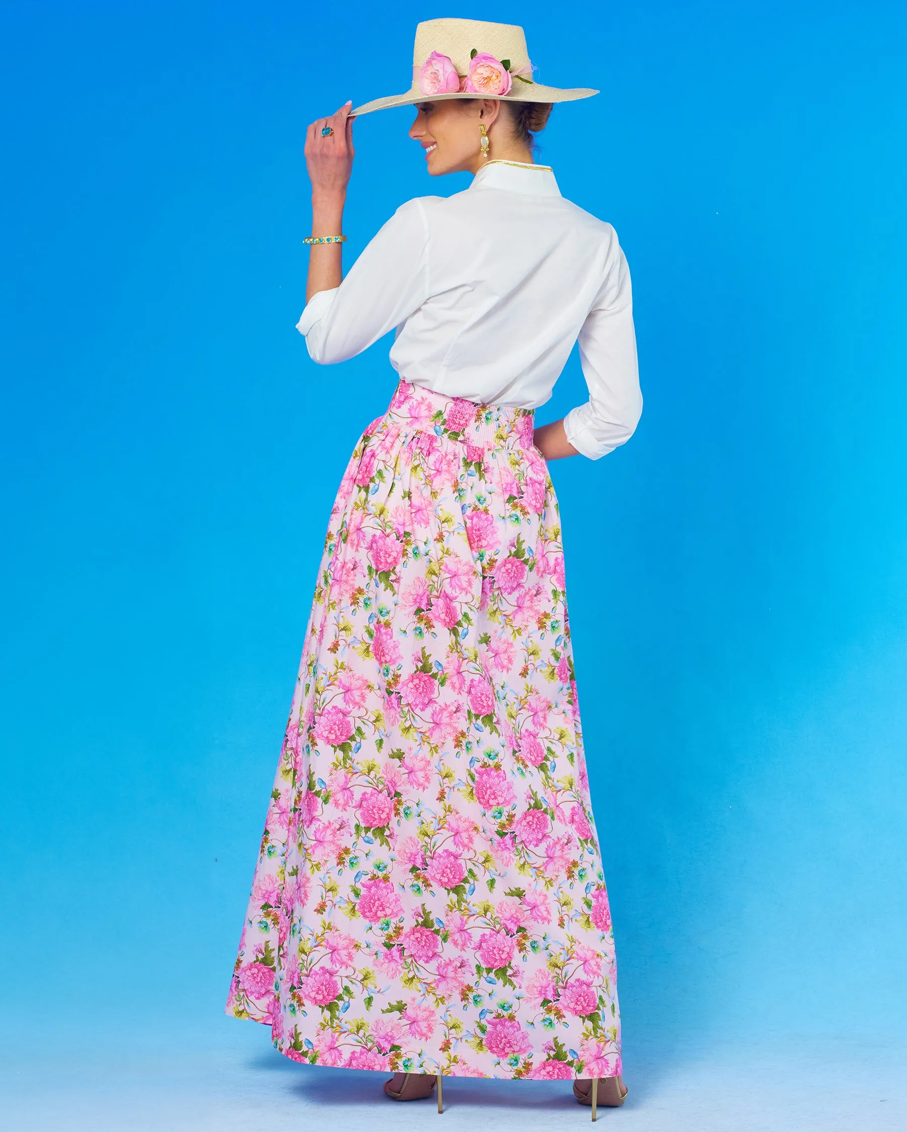 Alexandra Long Full Skirt in English Roses