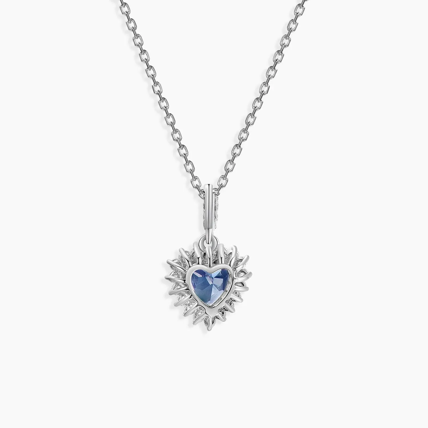 Alexandrite Heart Shape Halo Pendant Necklace in Sterling Silver - Irosk Australia®