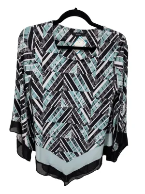 Alfani Misses Size XS Black Multi LS Blouse