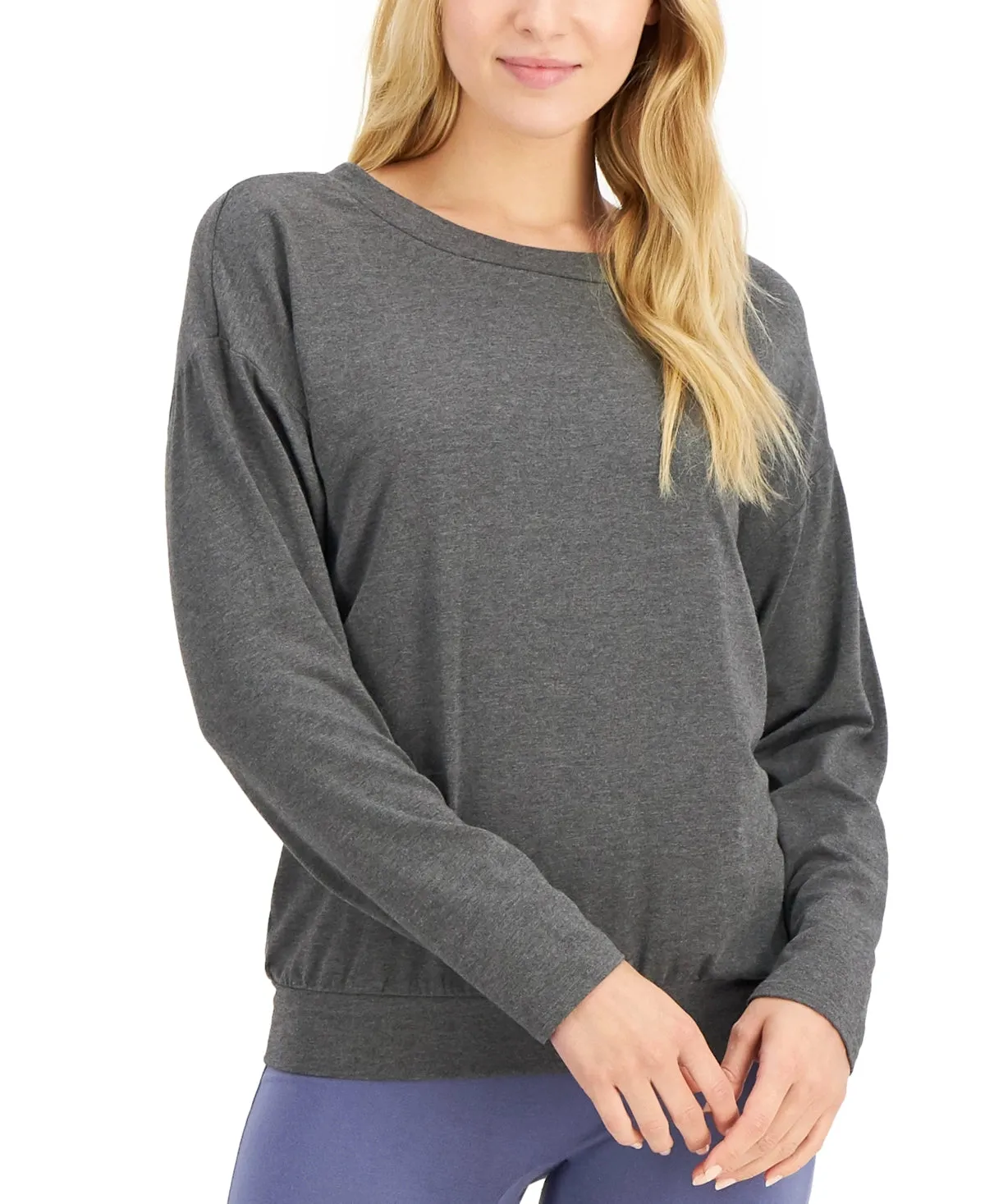 Alfani Super Soft Modal Long-Sleeve Sleep Top