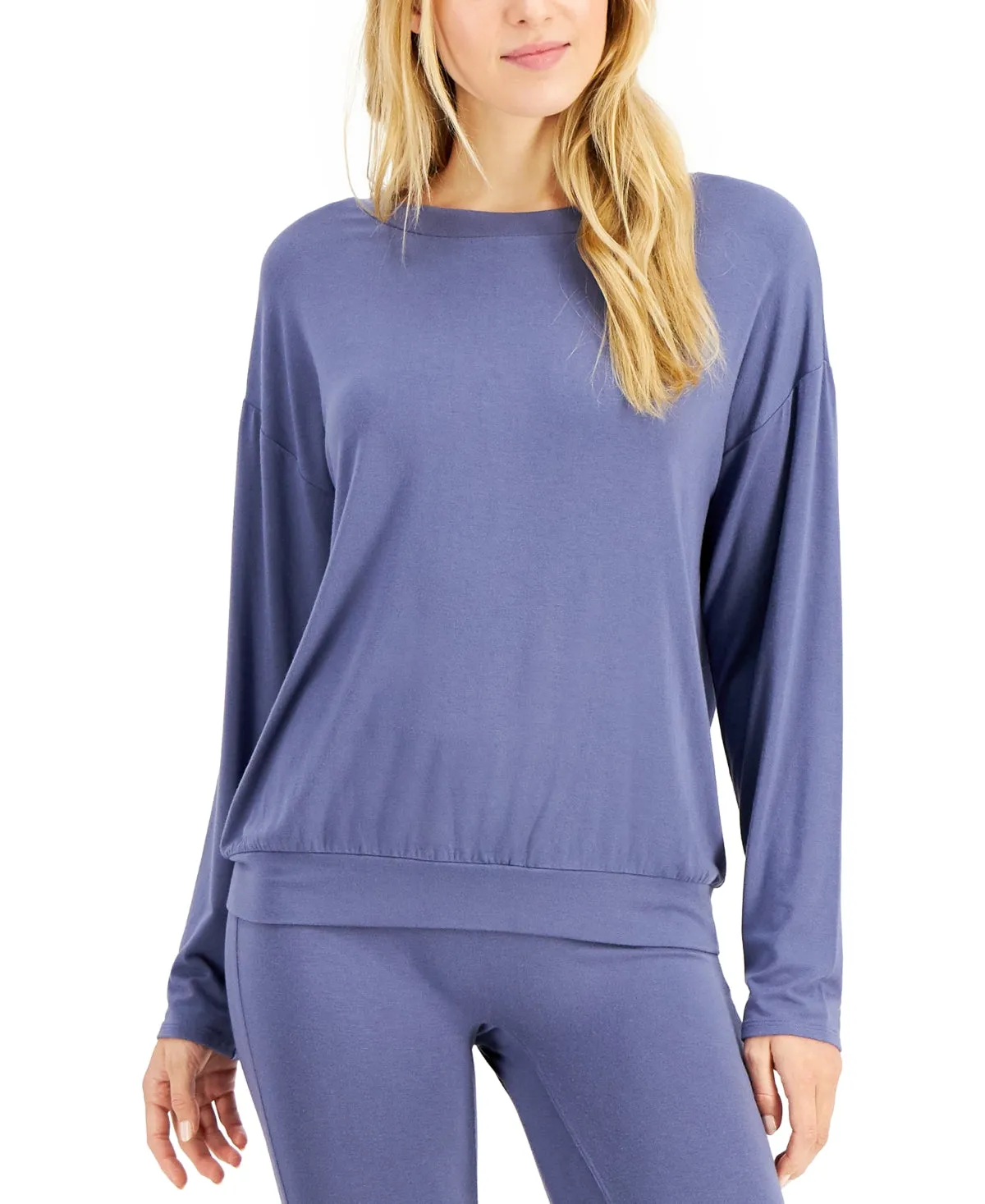 Alfani Super Soft Modal Long-Sleeve Sleep Top