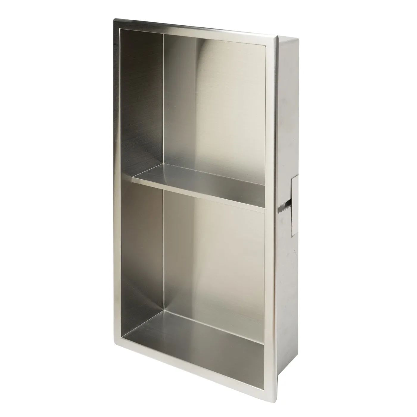 ALFI ABN1224-BSS 12 x 24 Brushed Stainless Steel Vertical Double Shelf Bath Shower Niche