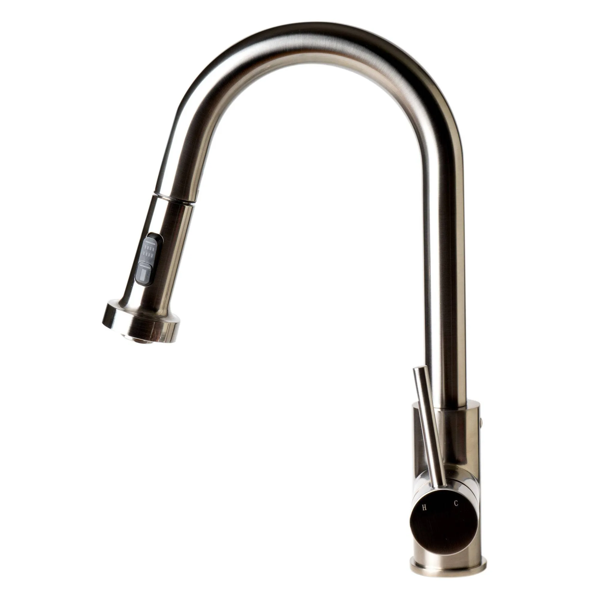 ALFI Brand ABKF3262-BN Brushed Nickel Sensor Gooseneck Pull Down Kitchen Faucet