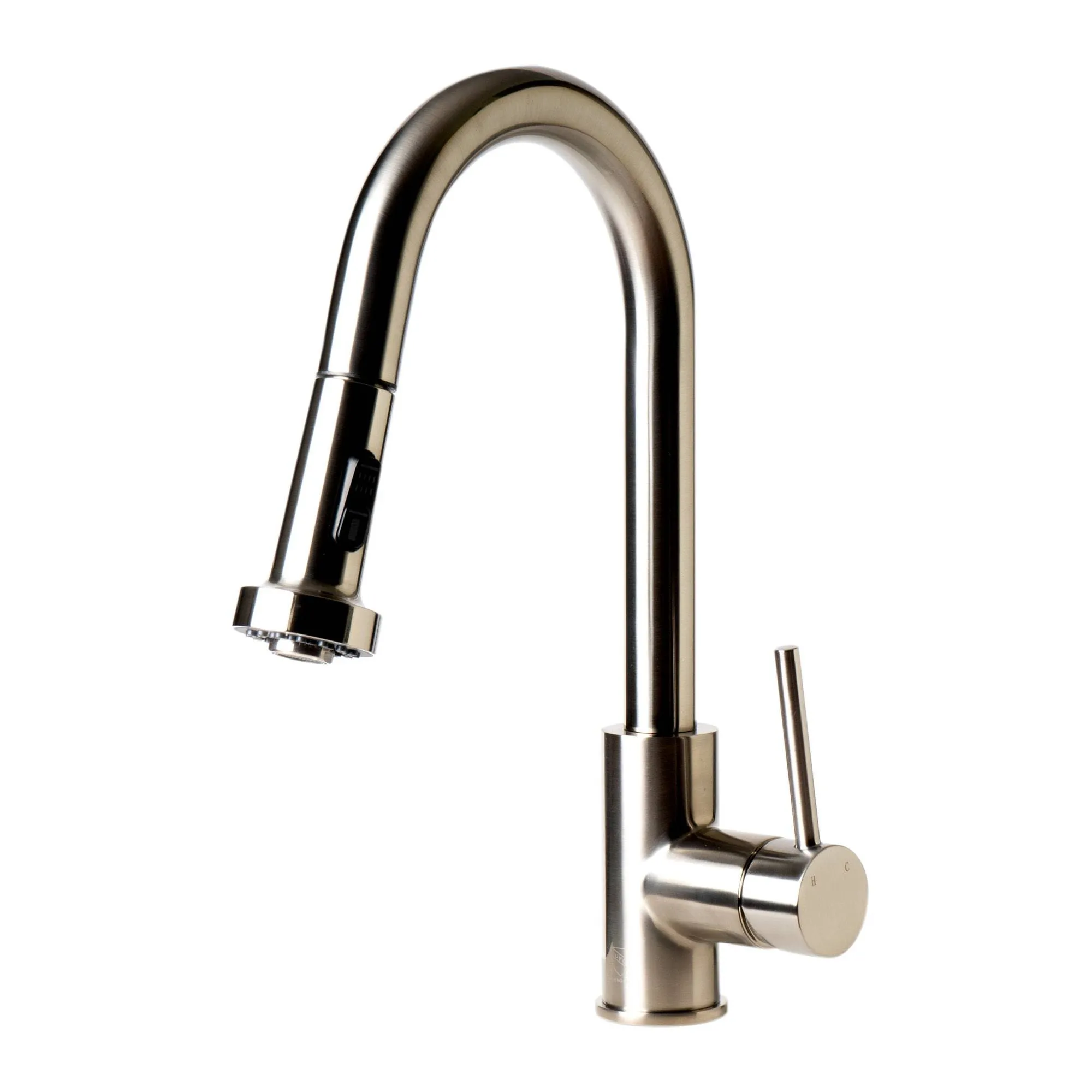 ALFI Brand ABKF3262-BN Brushed Nickel Sensor Gooseneck Pull Down Kitchen Faucet