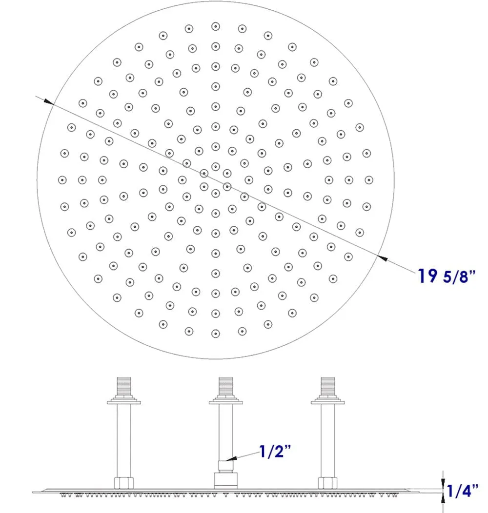 ALFI RAIN20R-PSS 20" Round Polished Stainless Steel Ultra Thin Rain Shower Head