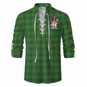 Algeo Irish Clan Tartan Ghillie Kilt Shirt with Coat of Arms