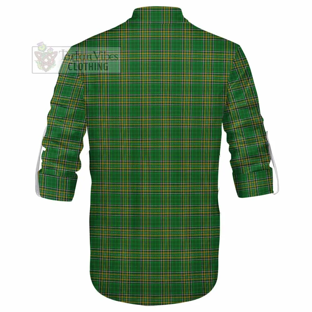 Algeo Irish Clan Tartan Ghillie Kilt Shirt with Coat of Arms