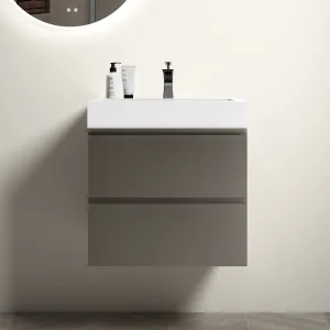 Alice - Bathroom Vanity With Sink, Large Storage Wall Mounted Floating Bathroom Vanity For Modern Bathroom, One-Piece Sink Basin Without Drain And Faucet