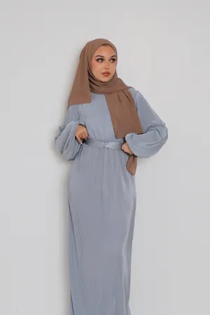 Alice Pleat Dress- Mint Gray