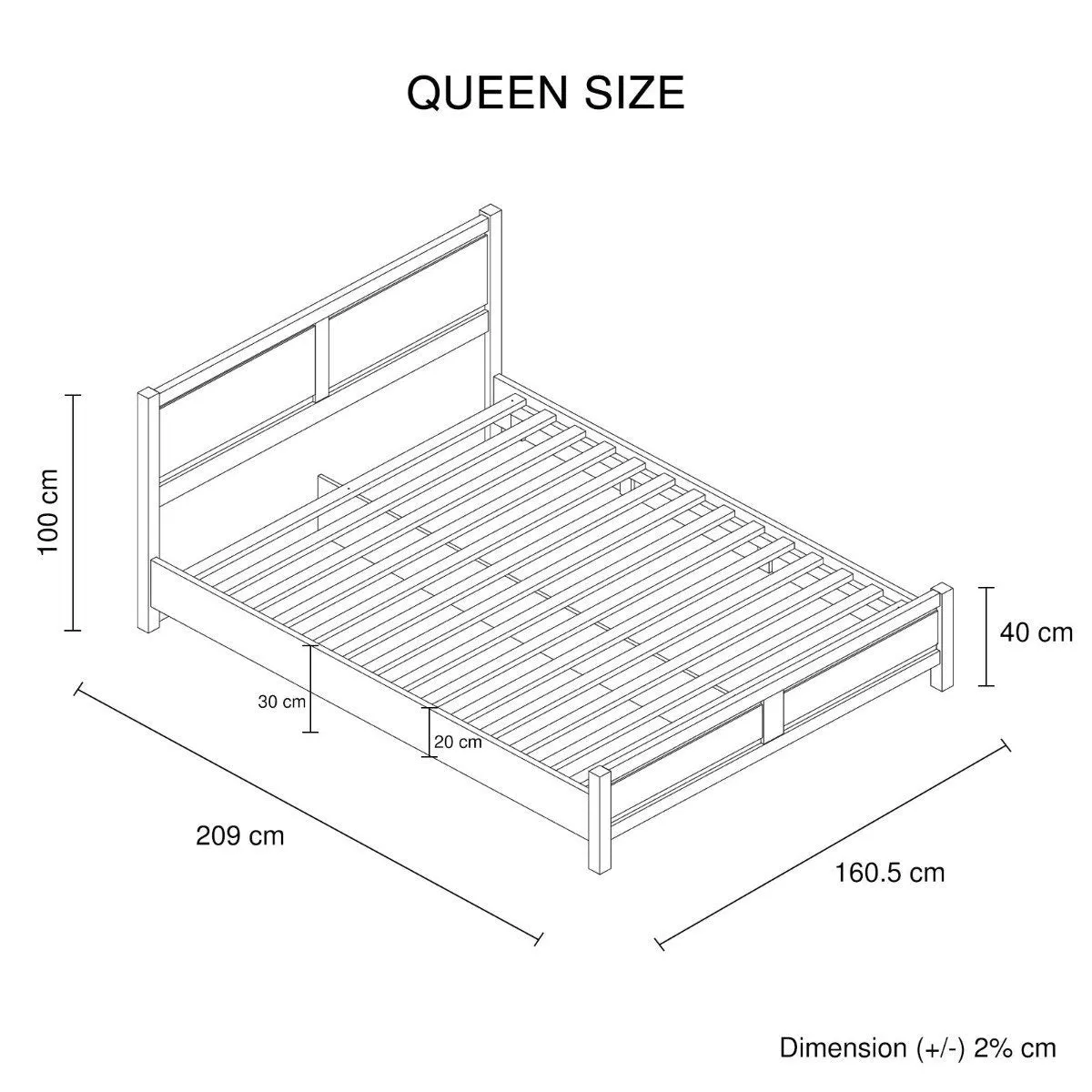 Alice Wooden Queen Bed Base White