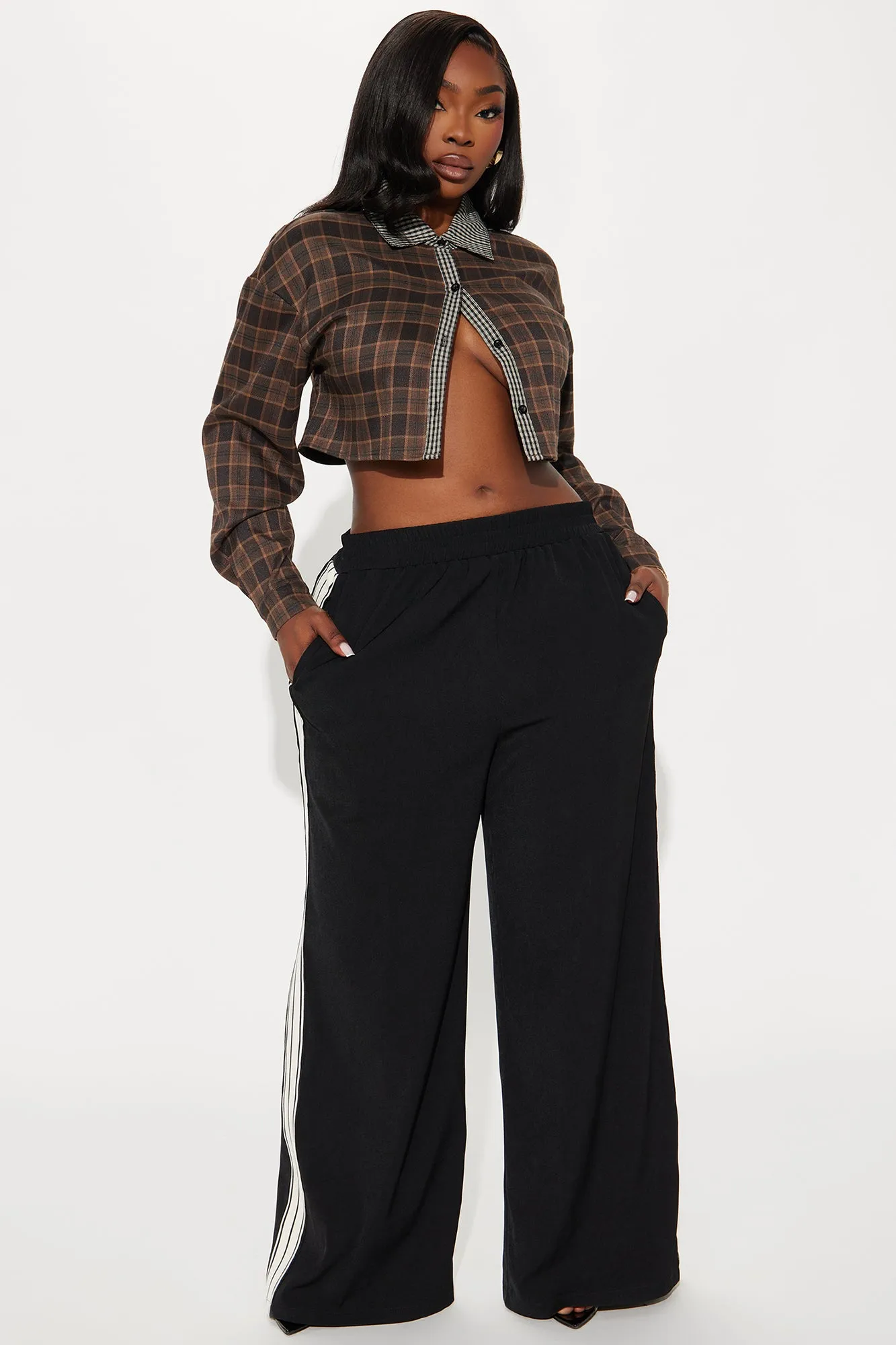 Alicia Track Trouser Pant - Black