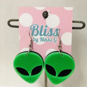 Alien Face Acrylic Statement Earrings