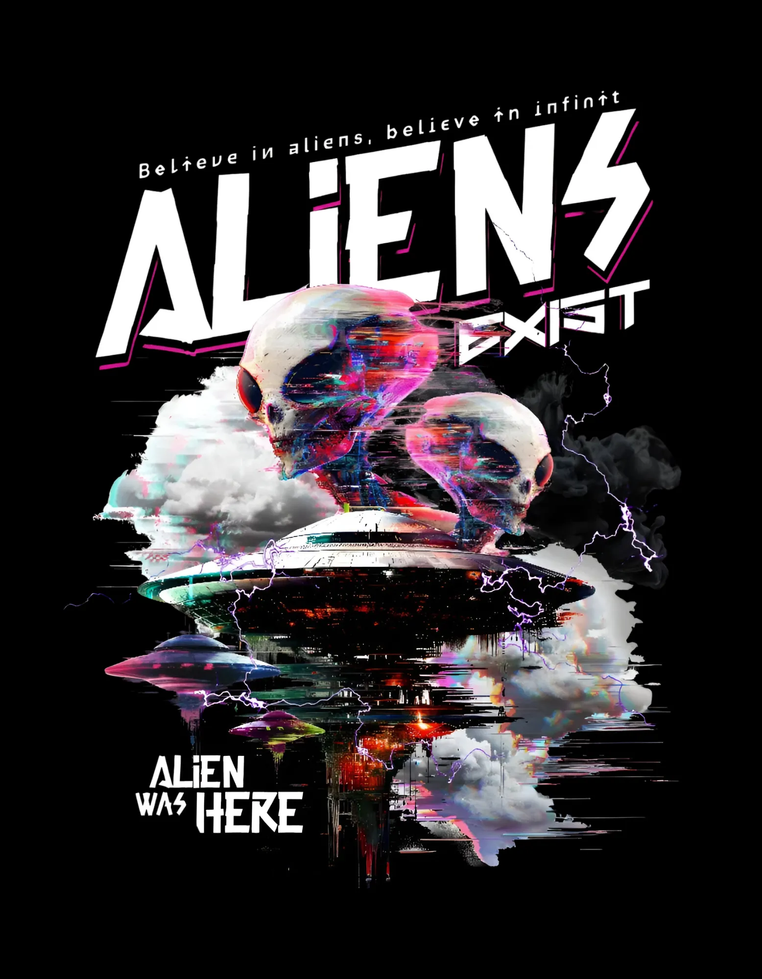 Aliens Exist Graphic Men's Oversized T-Shirt