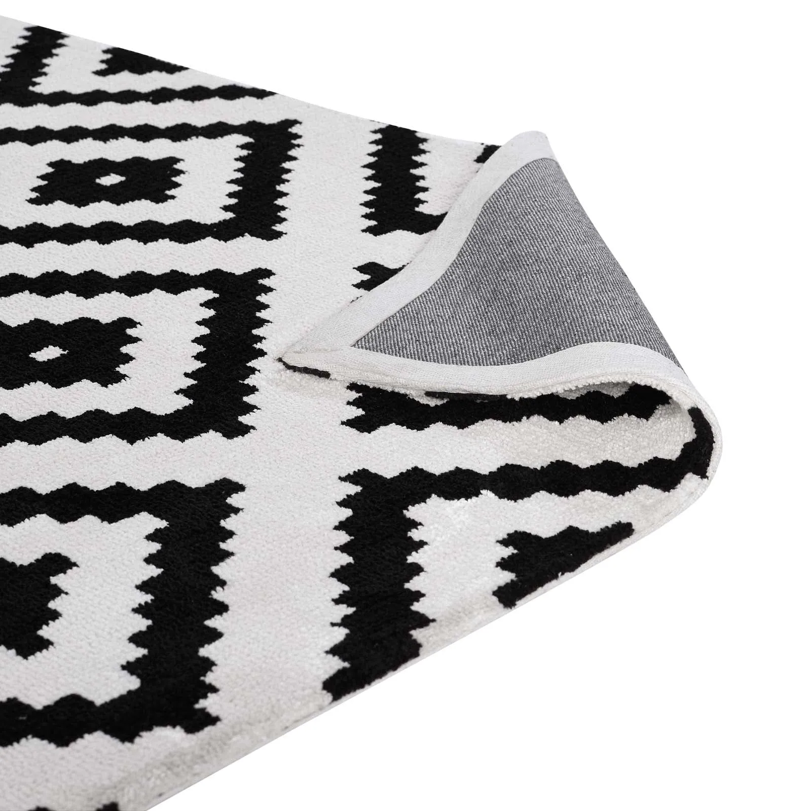 Alika Abstract Diamond Trellis 8x10 Area Rug Black and White