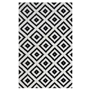 Alika Abstract Diamond Trellis 8x10 Area Rug Black and White