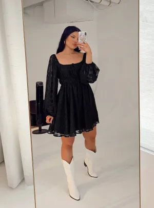 Alisha Long Sleeve Mini Dress Black