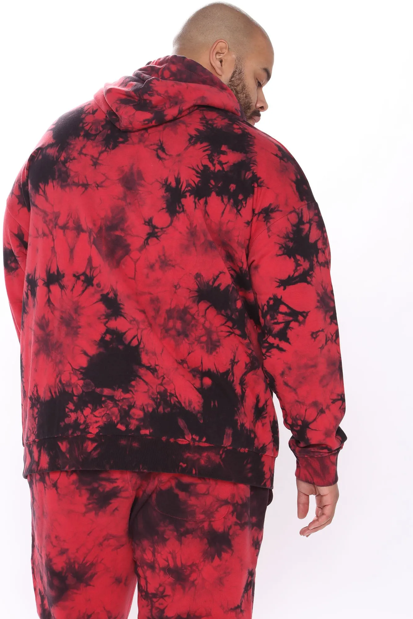 Alix Tie Dye Pullover Hoodie  - Red/Black