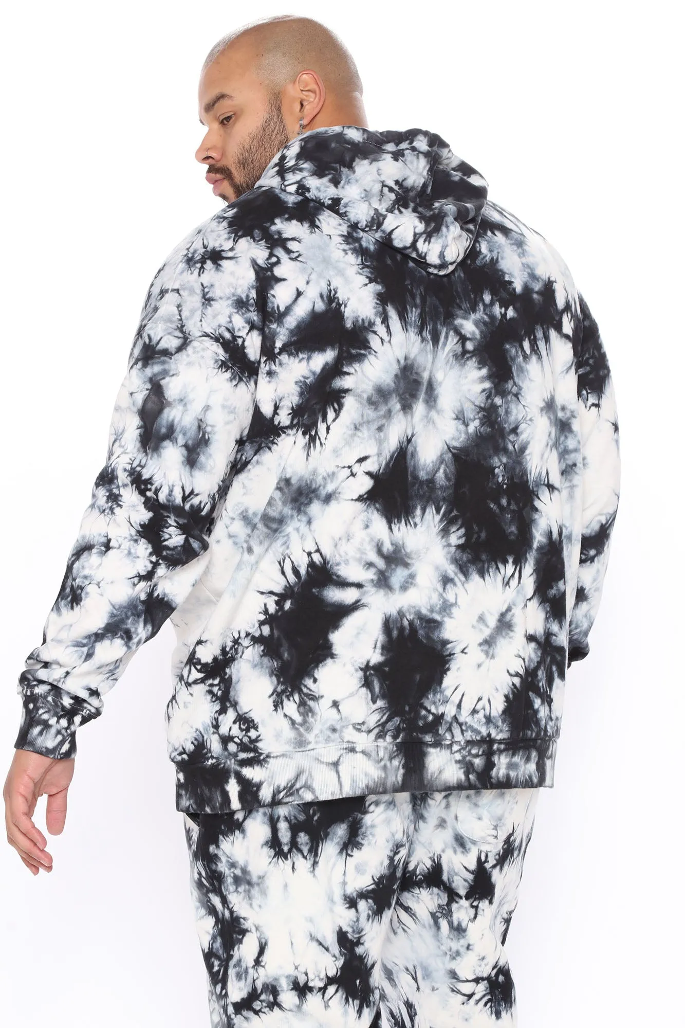 Alix Tie Dye Pullover Hoodie - White/Black