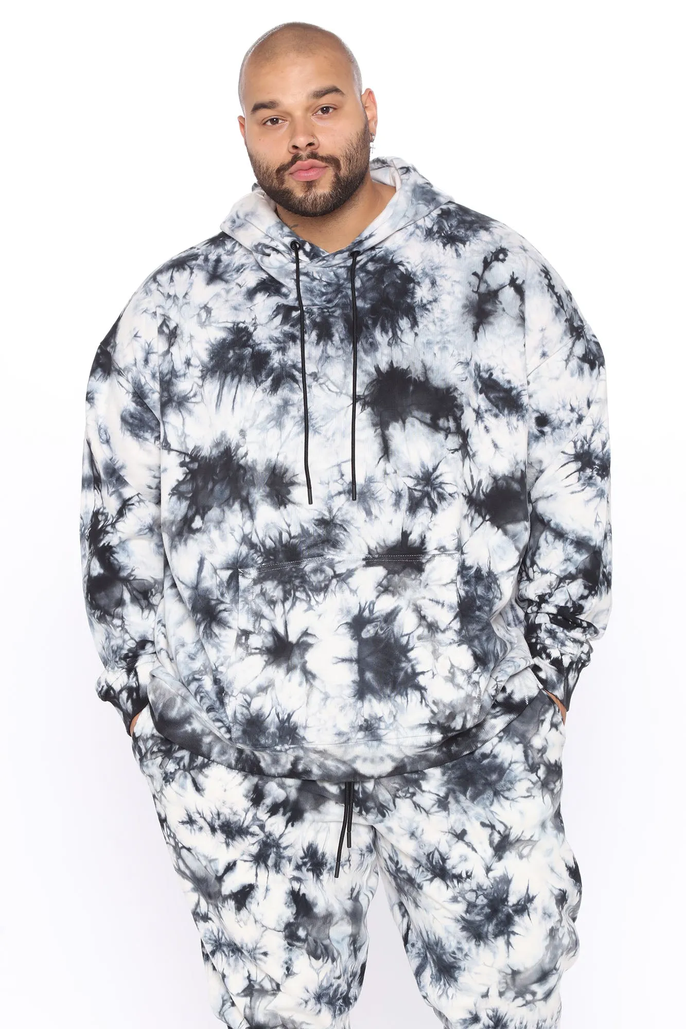 Alix Tie Dye Pullover Hoodie - White/Black