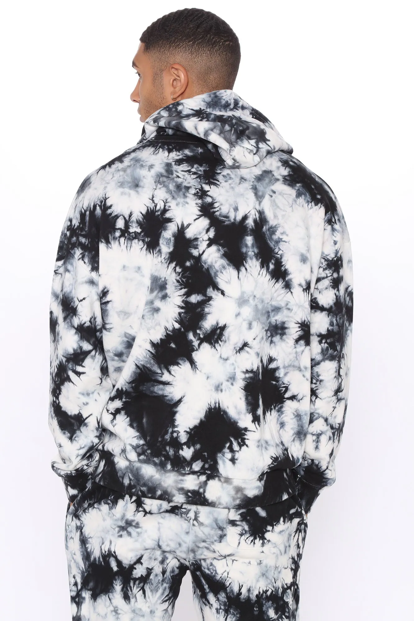 Alix Tie Dye Pullover Hoodie - White/Black