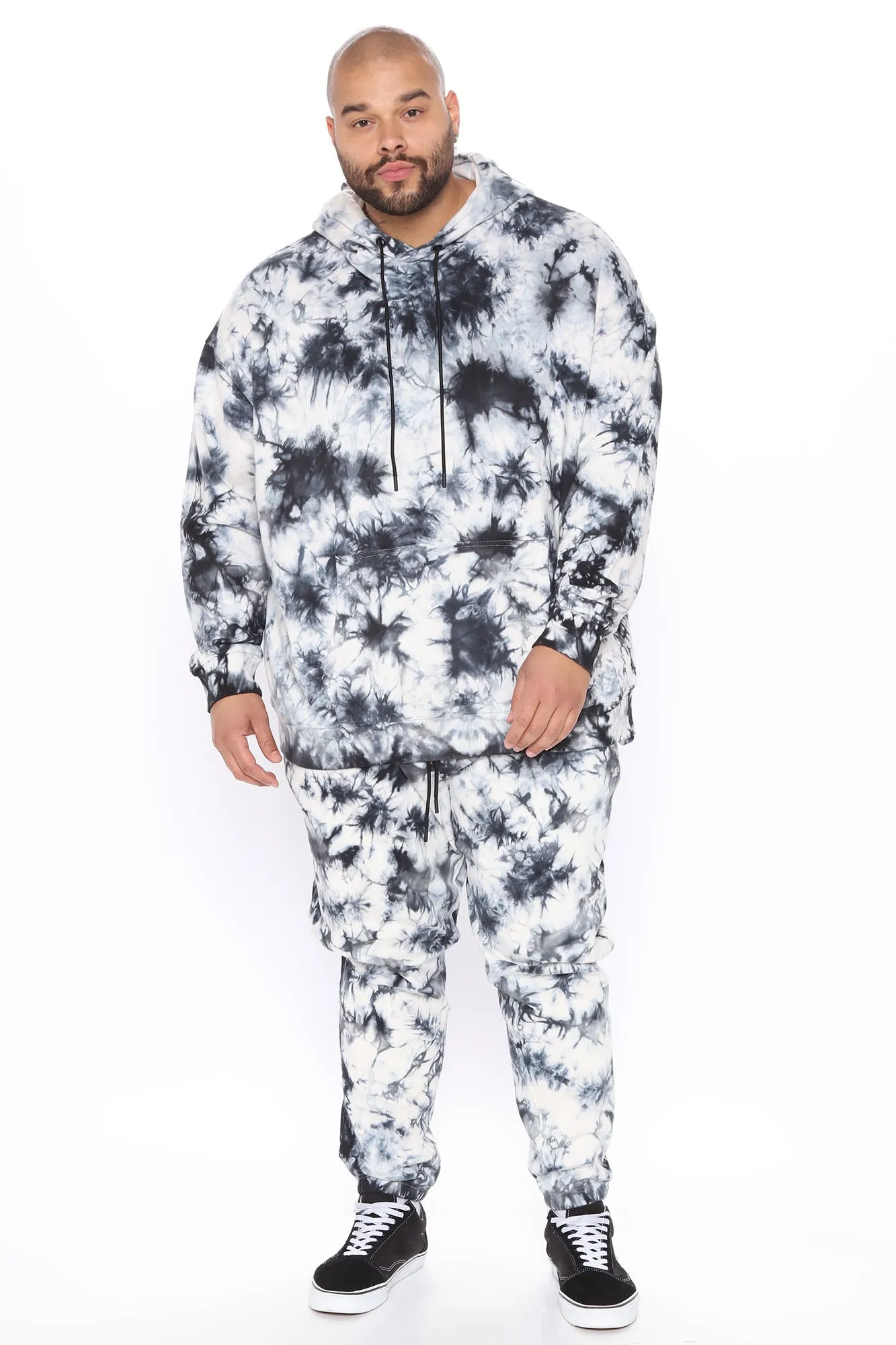 Alix Tie Dye Pullover Hoodie - White/Black