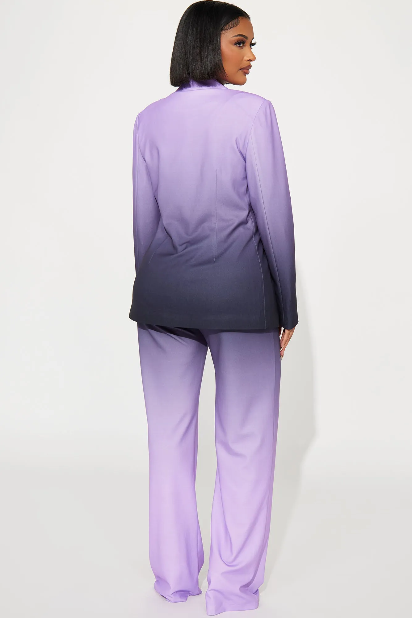 Aliya Ombre Blazer Pant Set - Lavender/combo