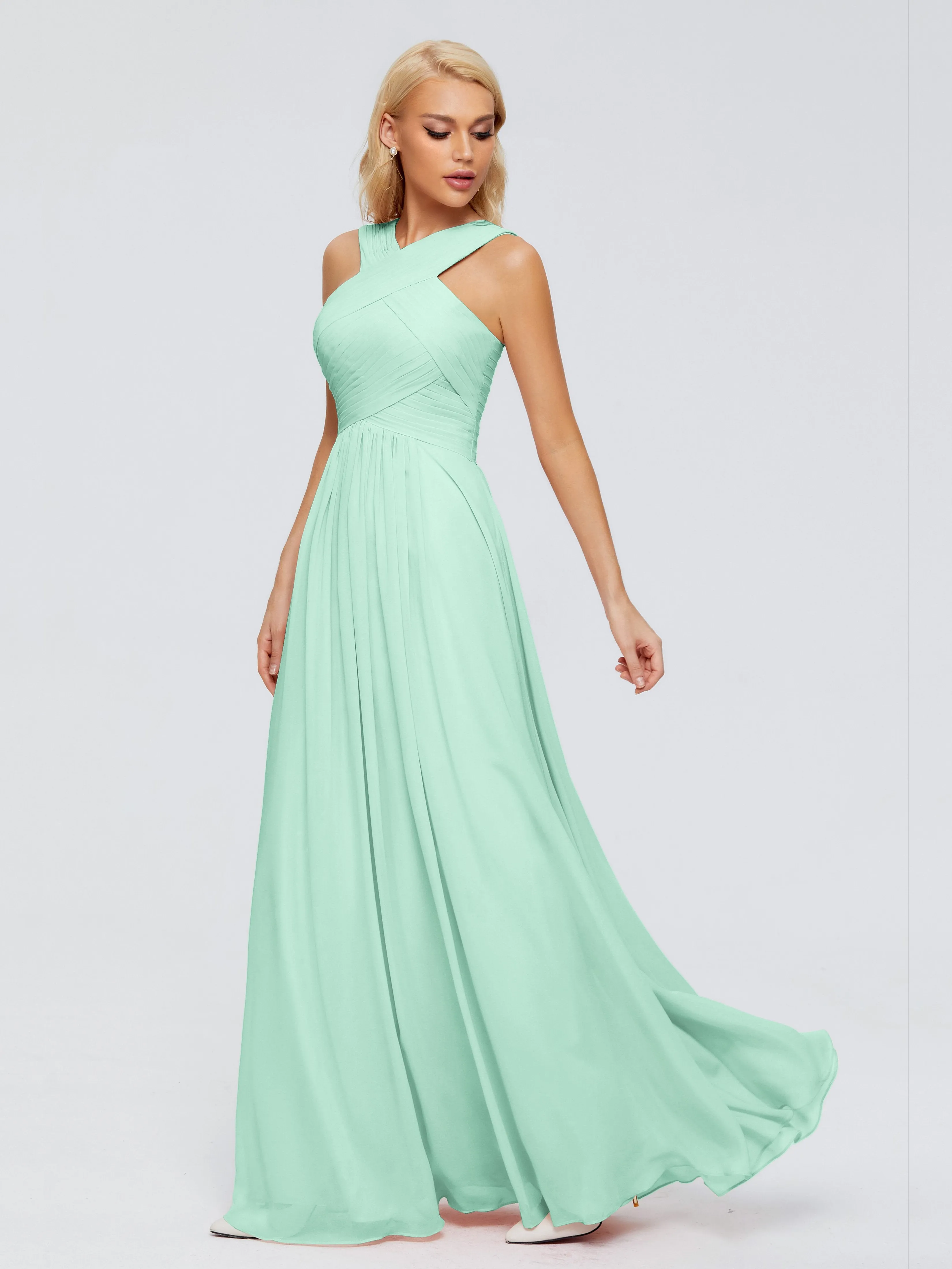 Aliyah Charming A-line Straps Chiffon Bridesmaid Dresses