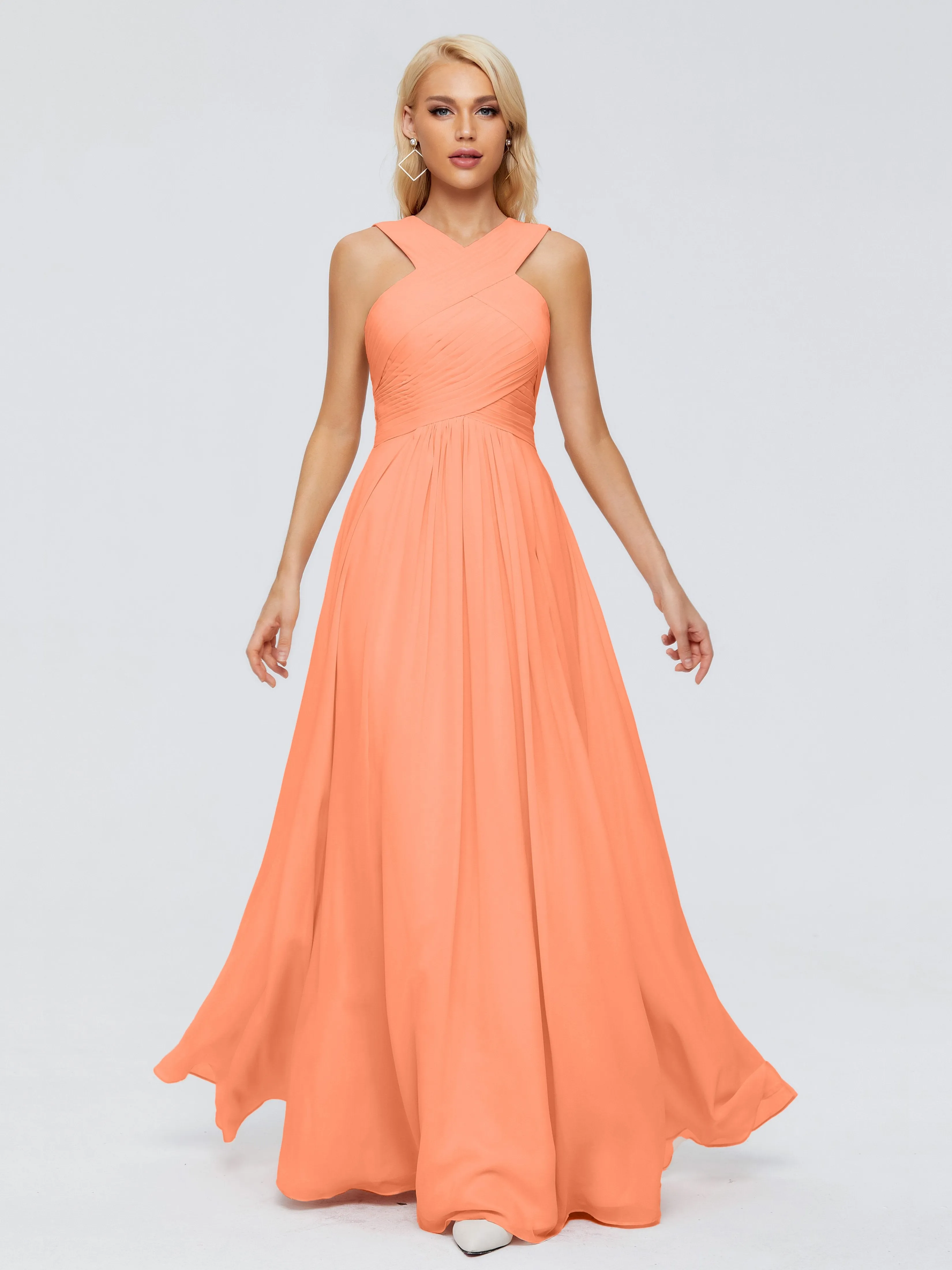 Aliyah Charming A-line Straps Chiffon Bridesmaid Dresses