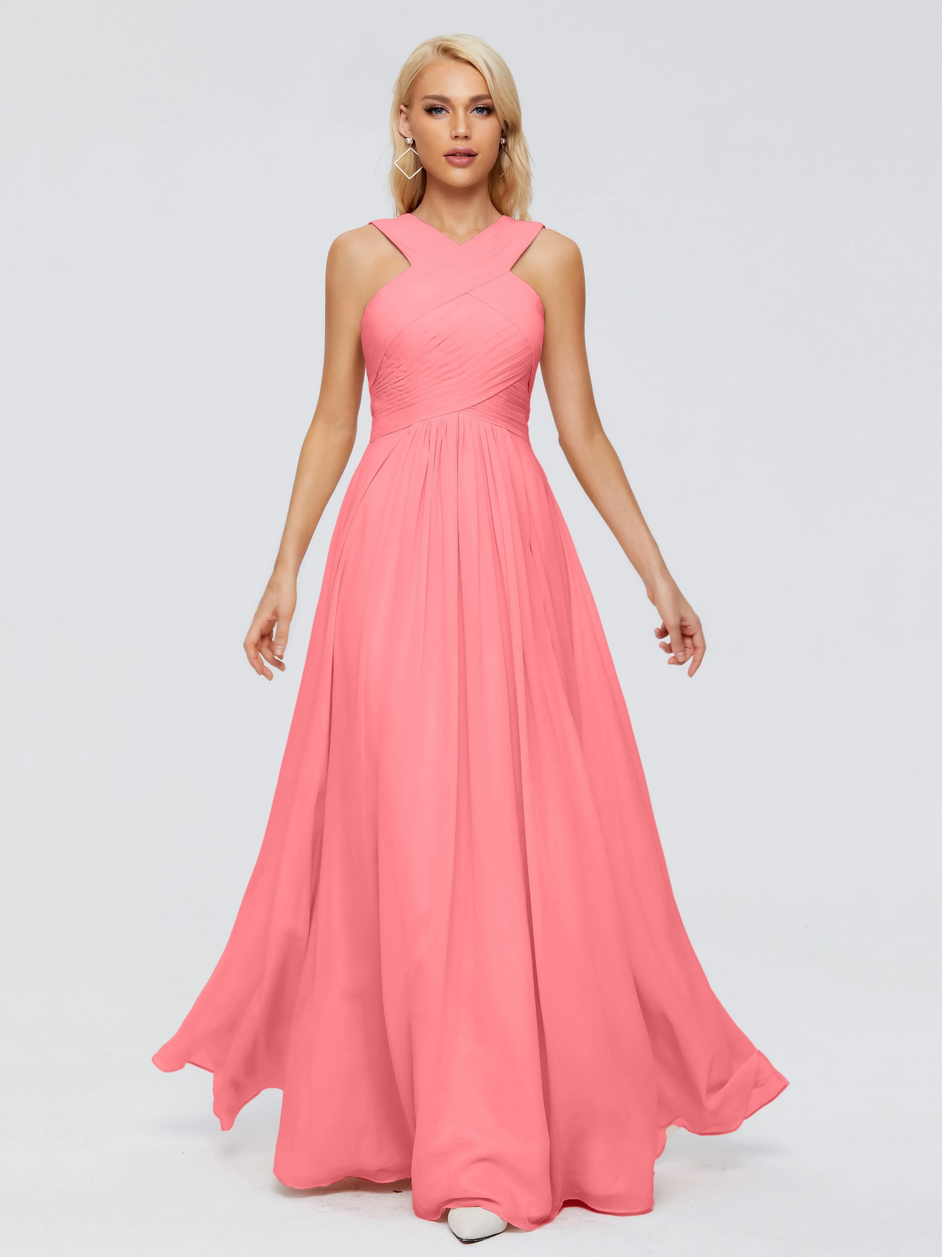 Aliyah Charming A-line Straps Chiffon Bridesmaid Dresses