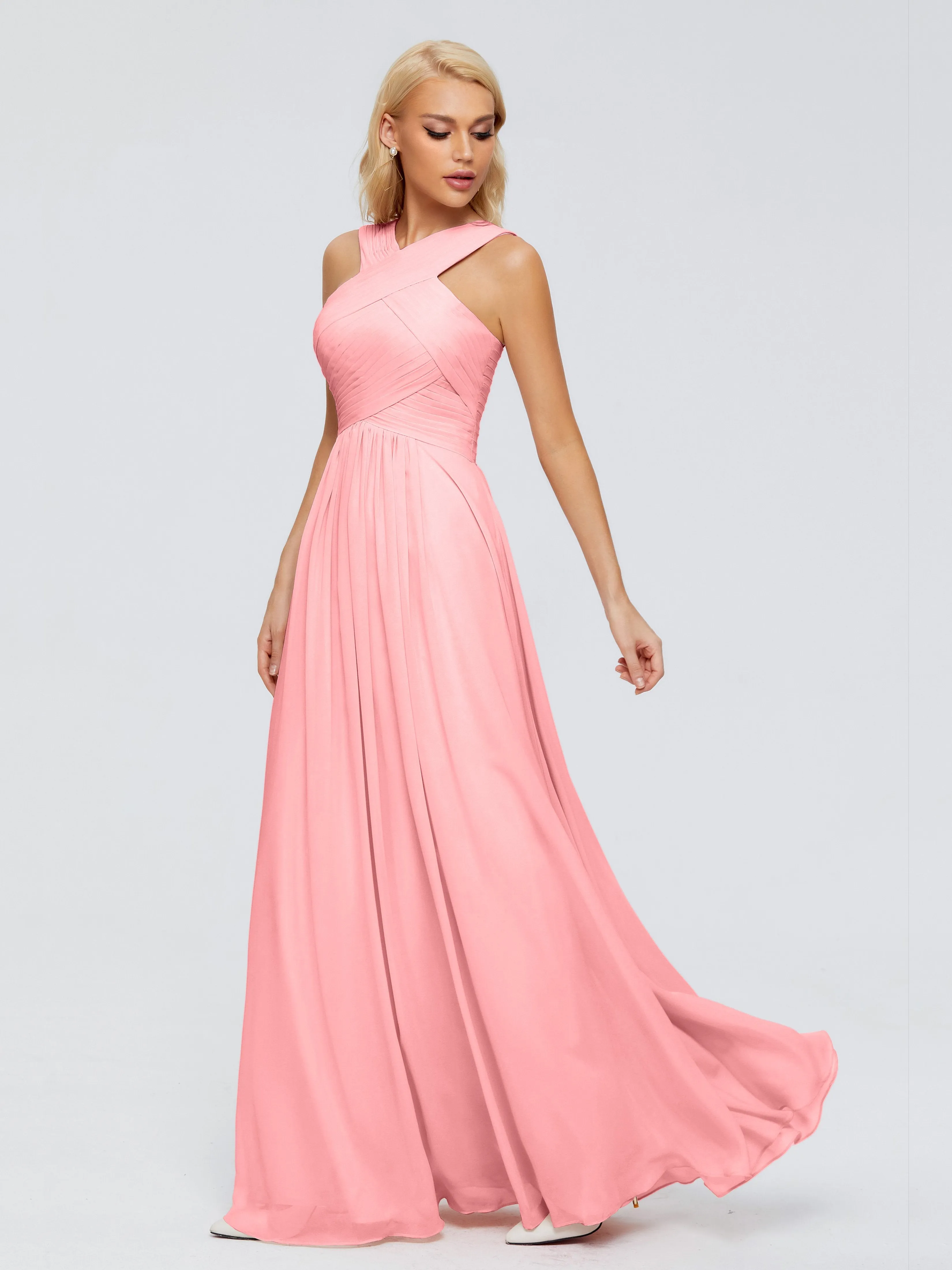 Aliyah Charming A-line Straps Chiffon Bridesmaid Dresses