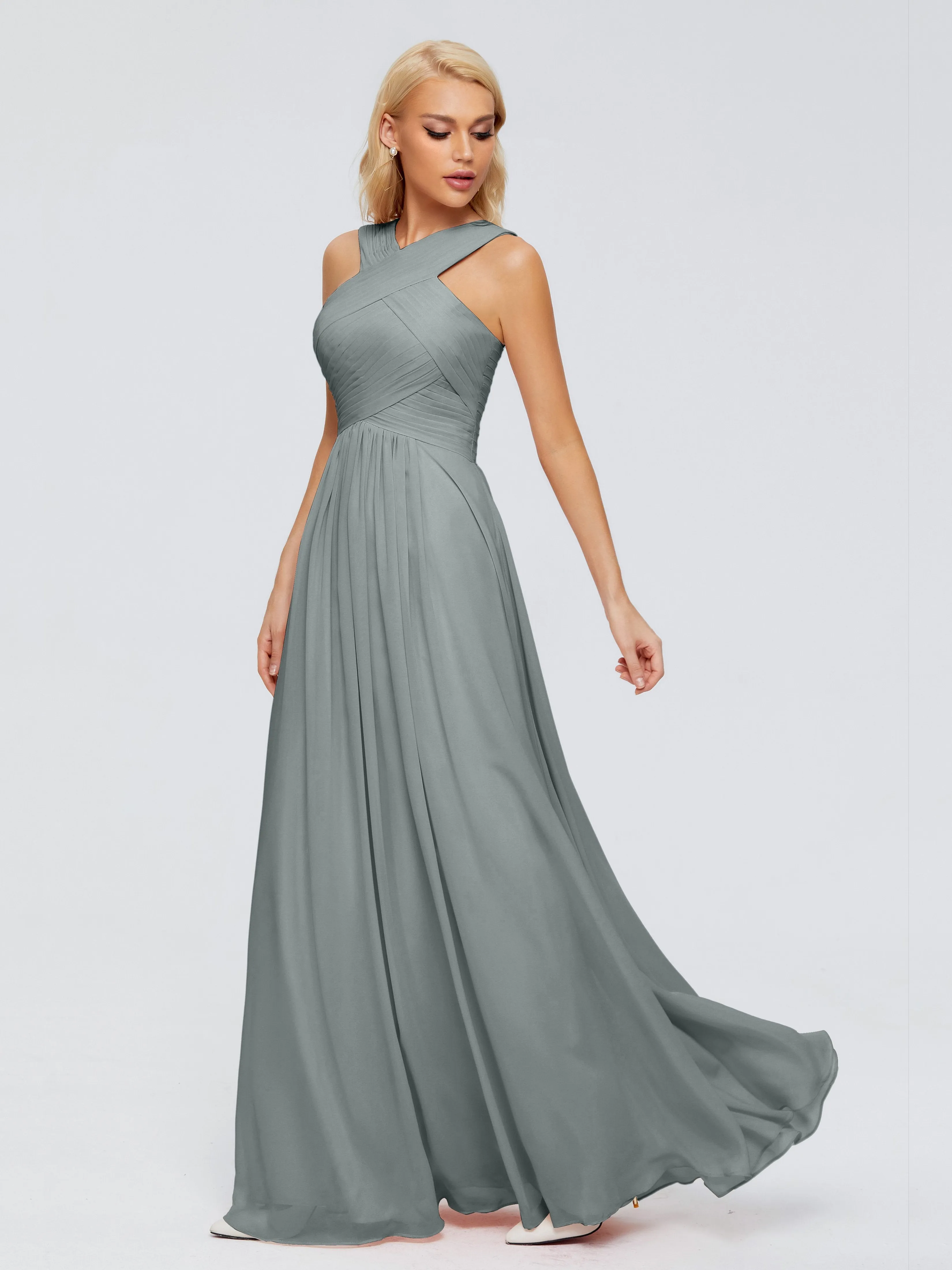 Aliyah Charming A-line Straps Chiffon Bridesmaid Dresses