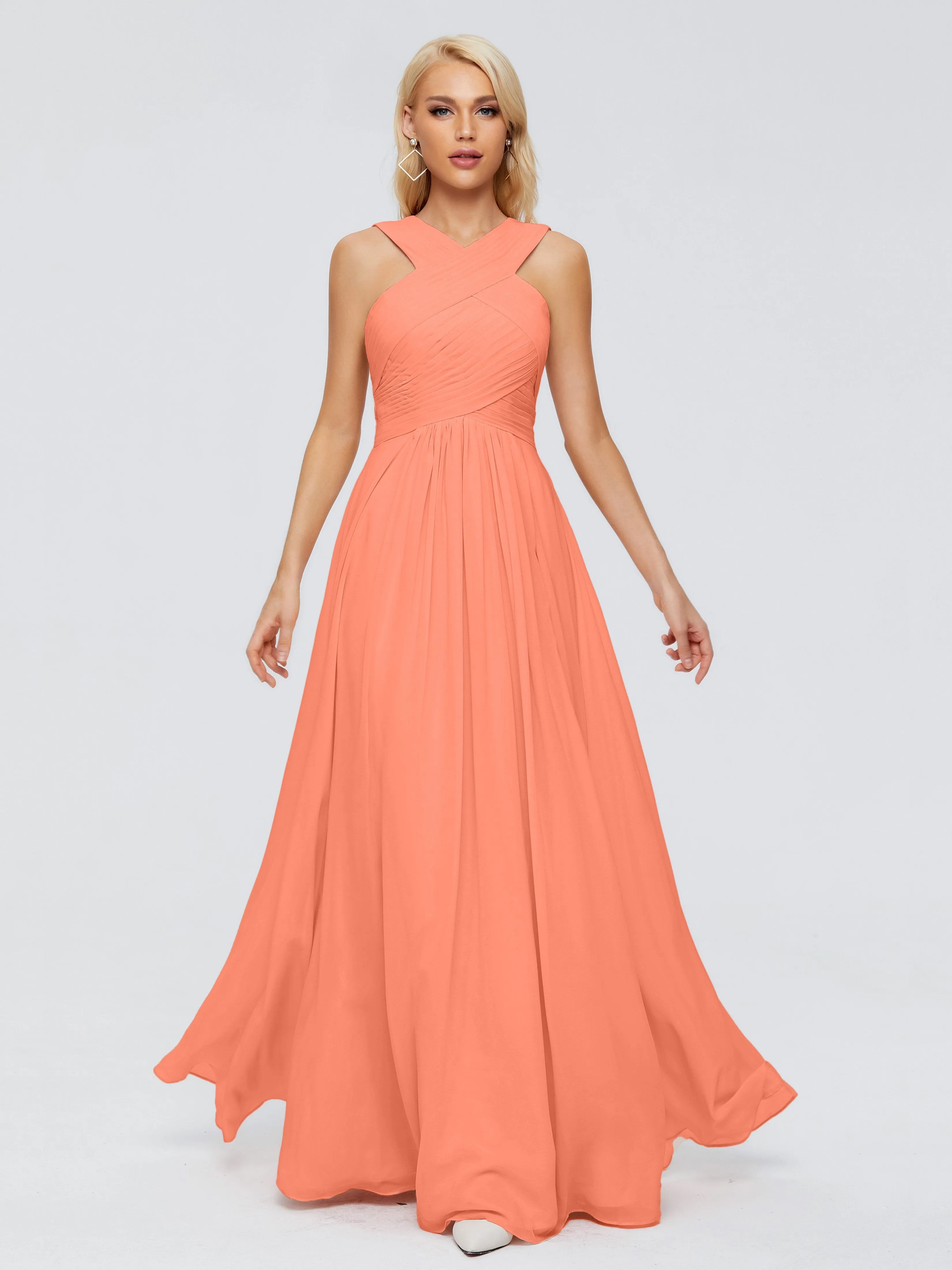 Aliyah Charming A-line Straps Chiffon Bridesmaid Dresses