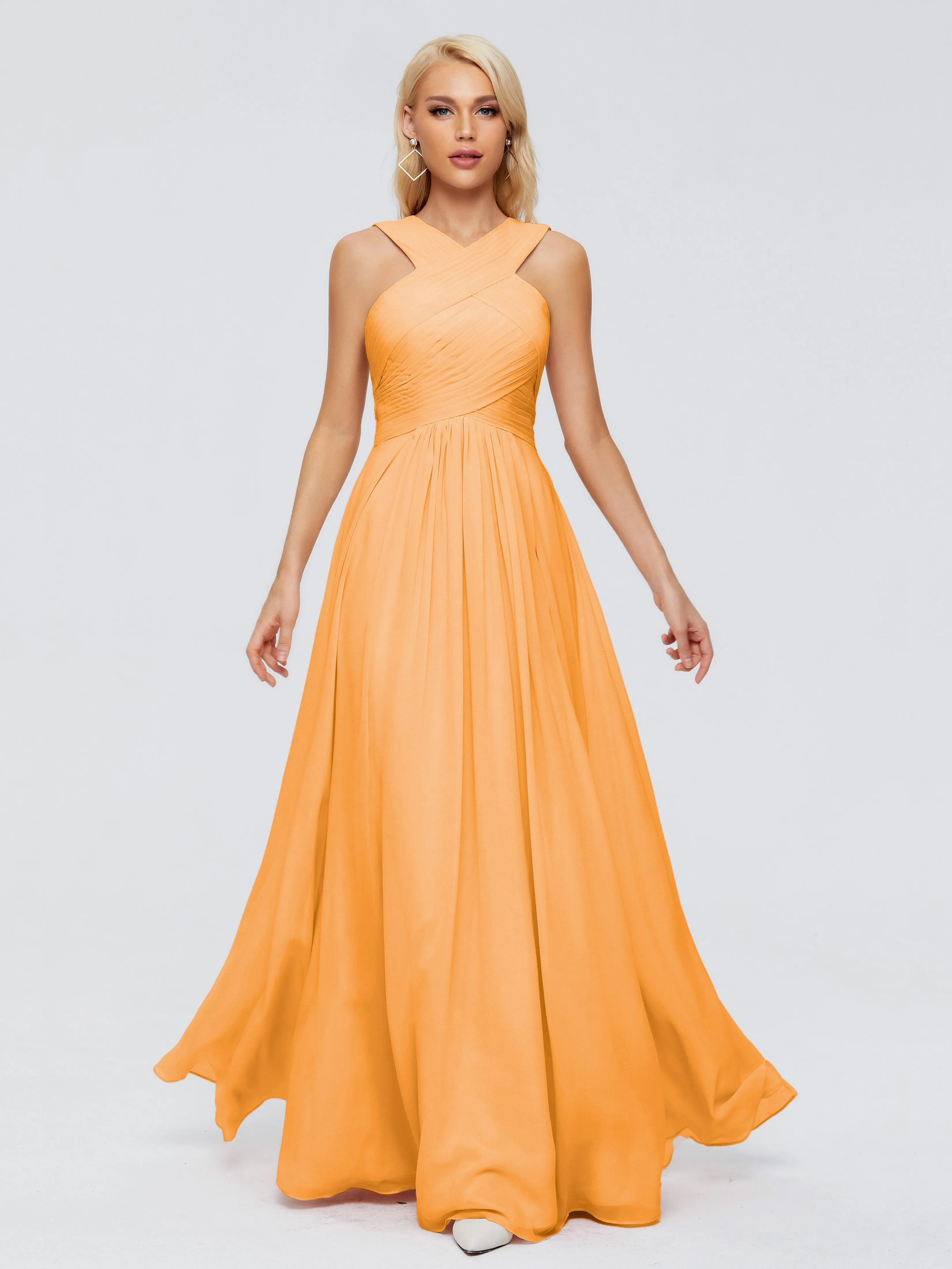 Aliyah Charming A-line Straps Chiffon Bridesmaid Dresses